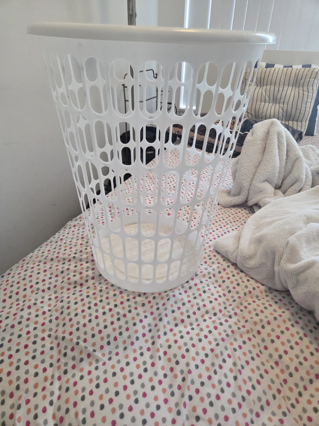 White Plastic Laundry Basket