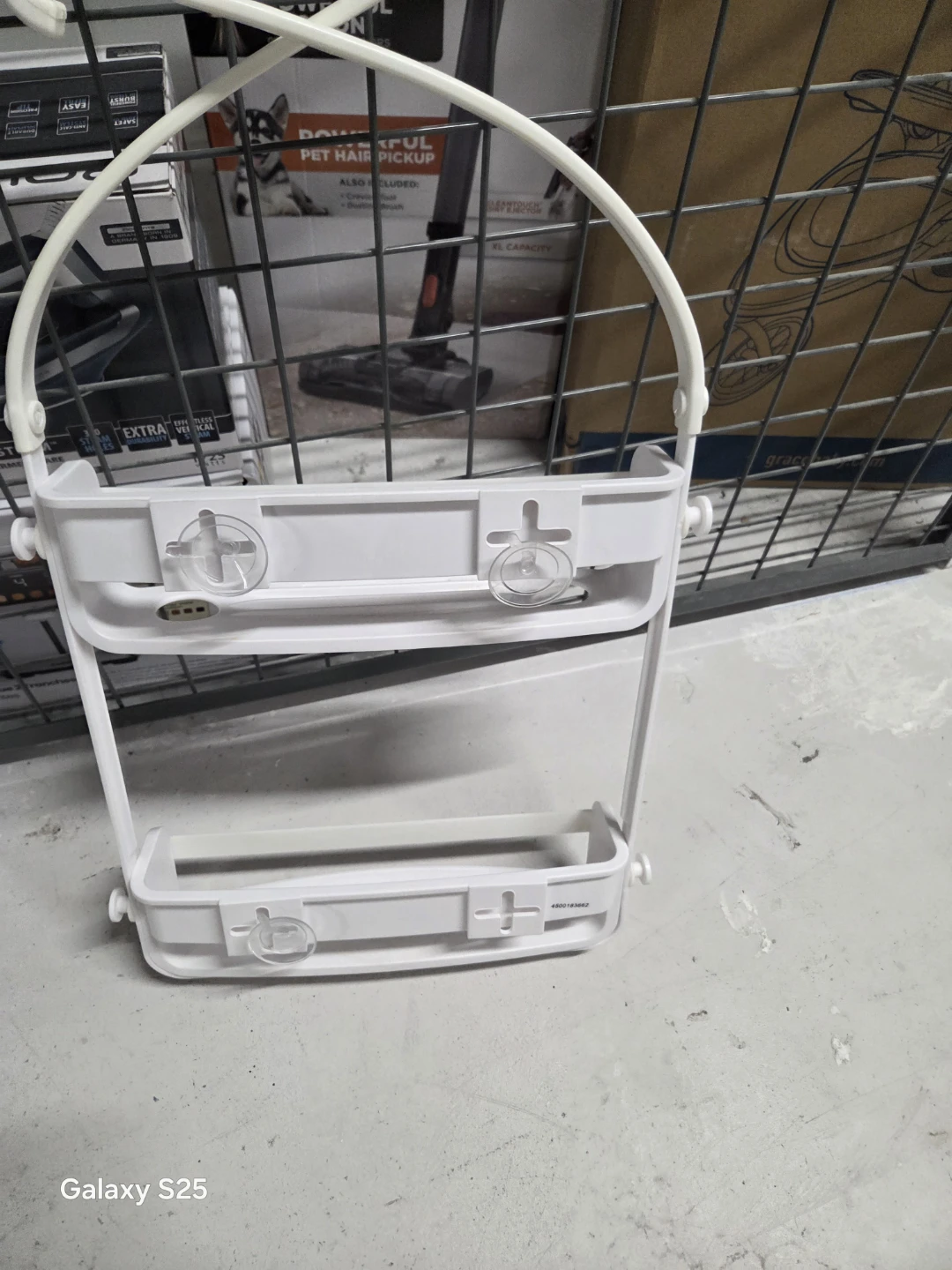 White Two-Tier Shower Caddy with Hanging Hooks - photo 3