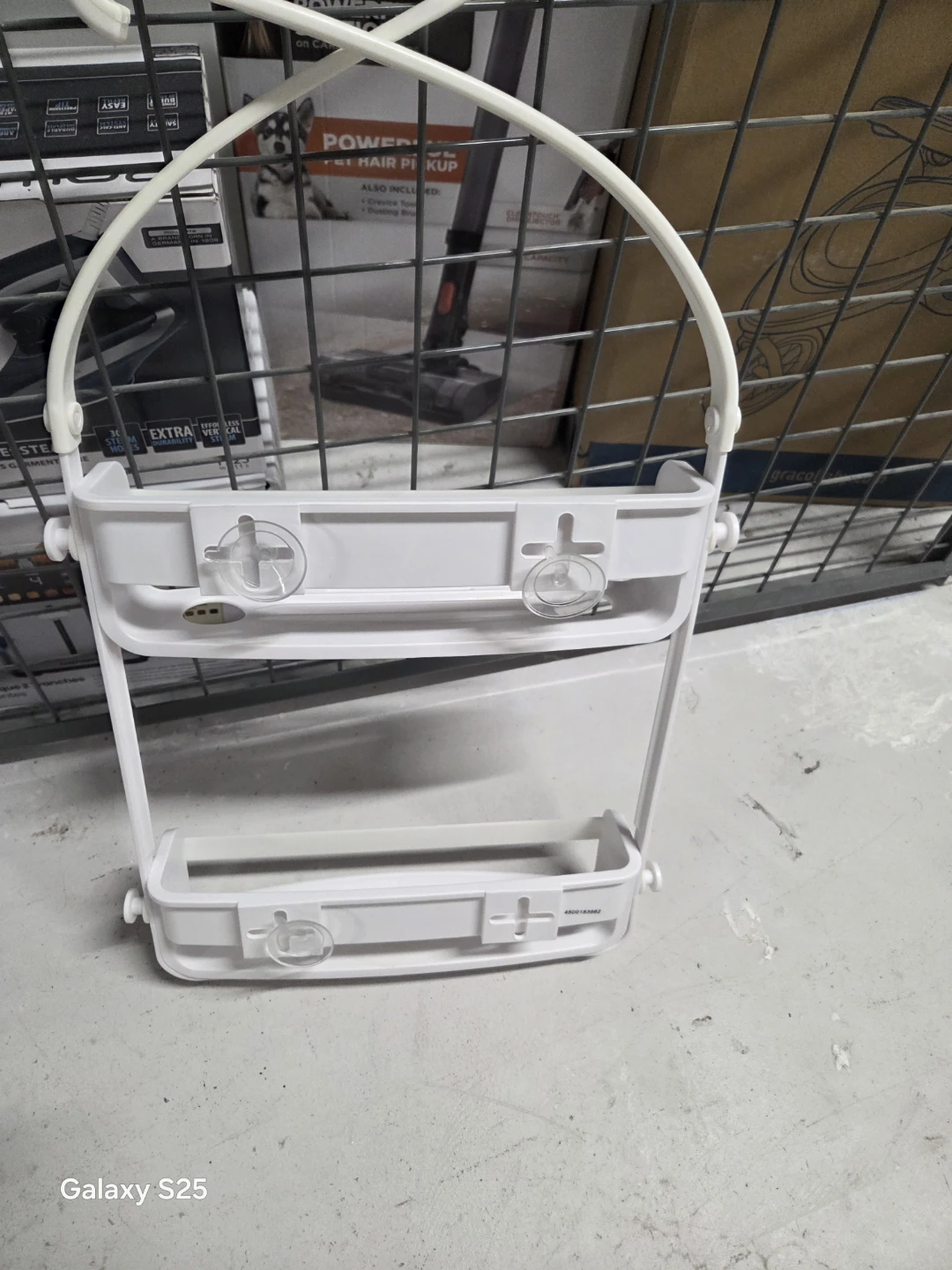 White Two-Tier Shower Caddy with Hanging Hooks - photo 4