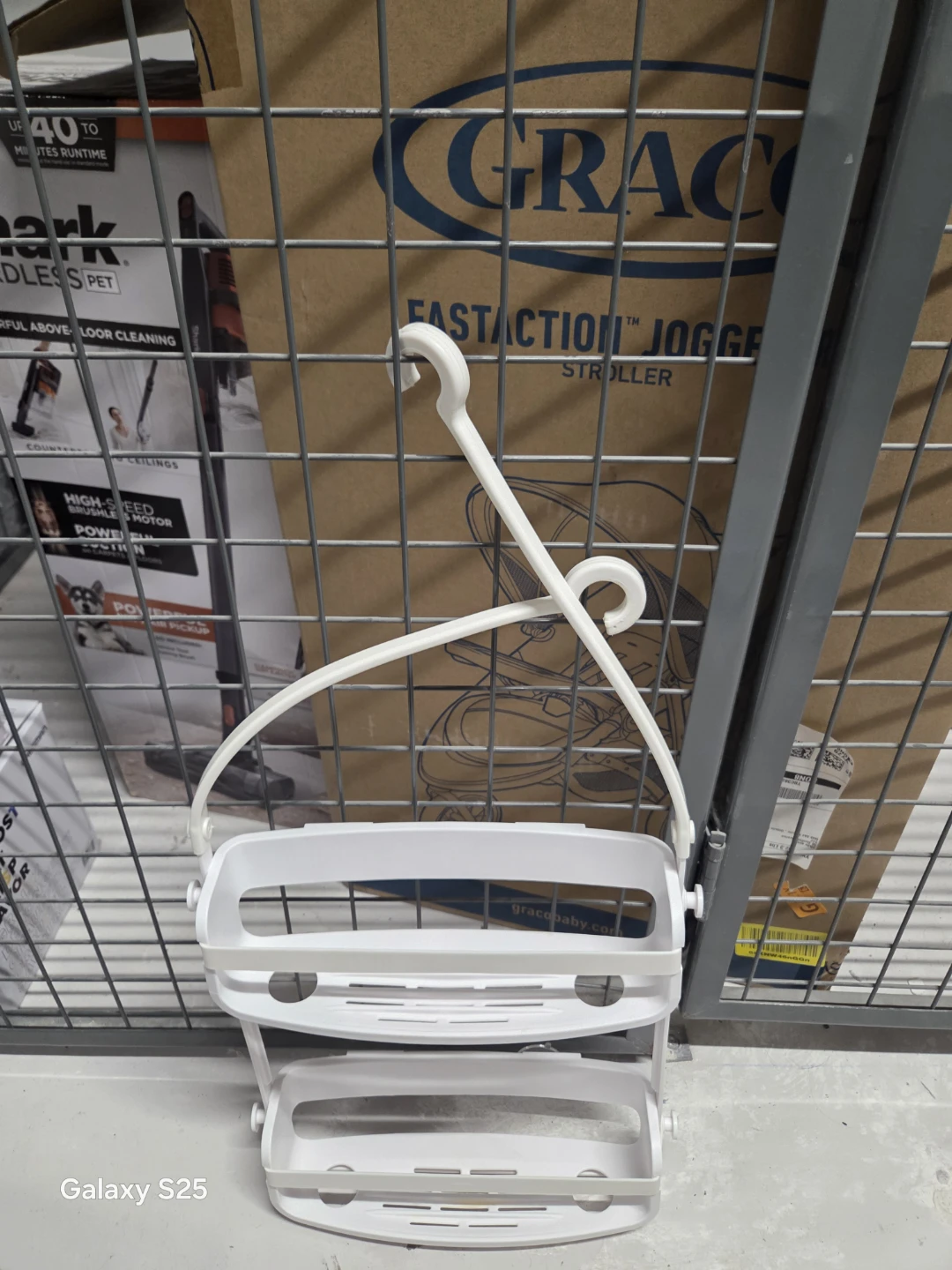 White Two-Tier Shower Caddy with Hanging Hooks - photo 5