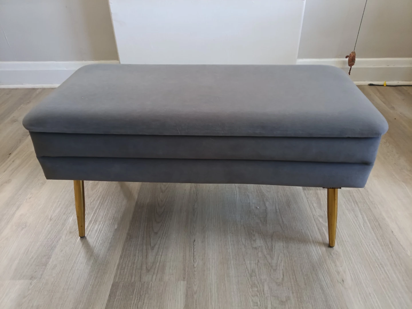 Grey Storage Ottoman Bench