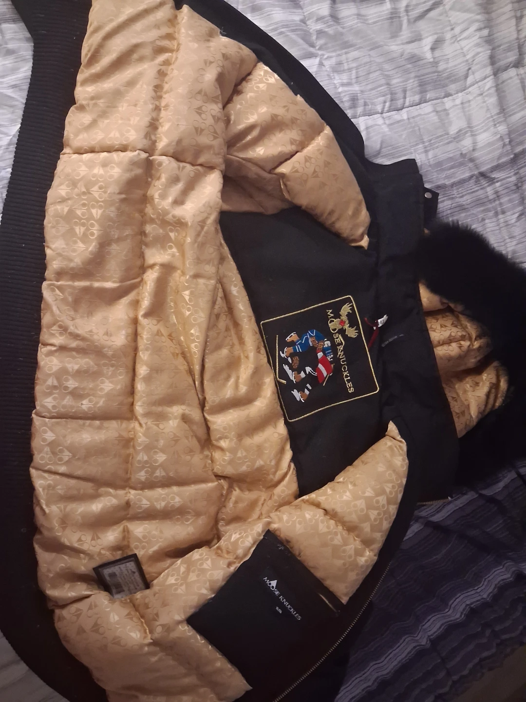 Moose Knuckles Black Bomber Jacket
