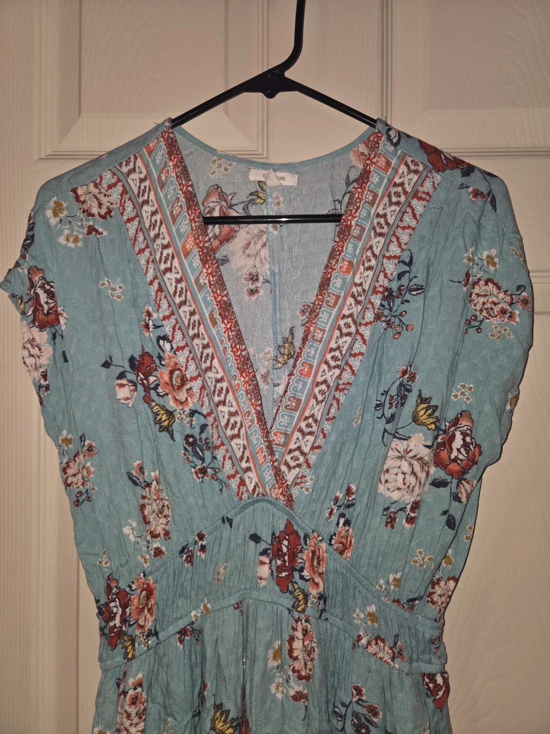 Maurices Blue Floral V-Neck Dress Size S - photo 2