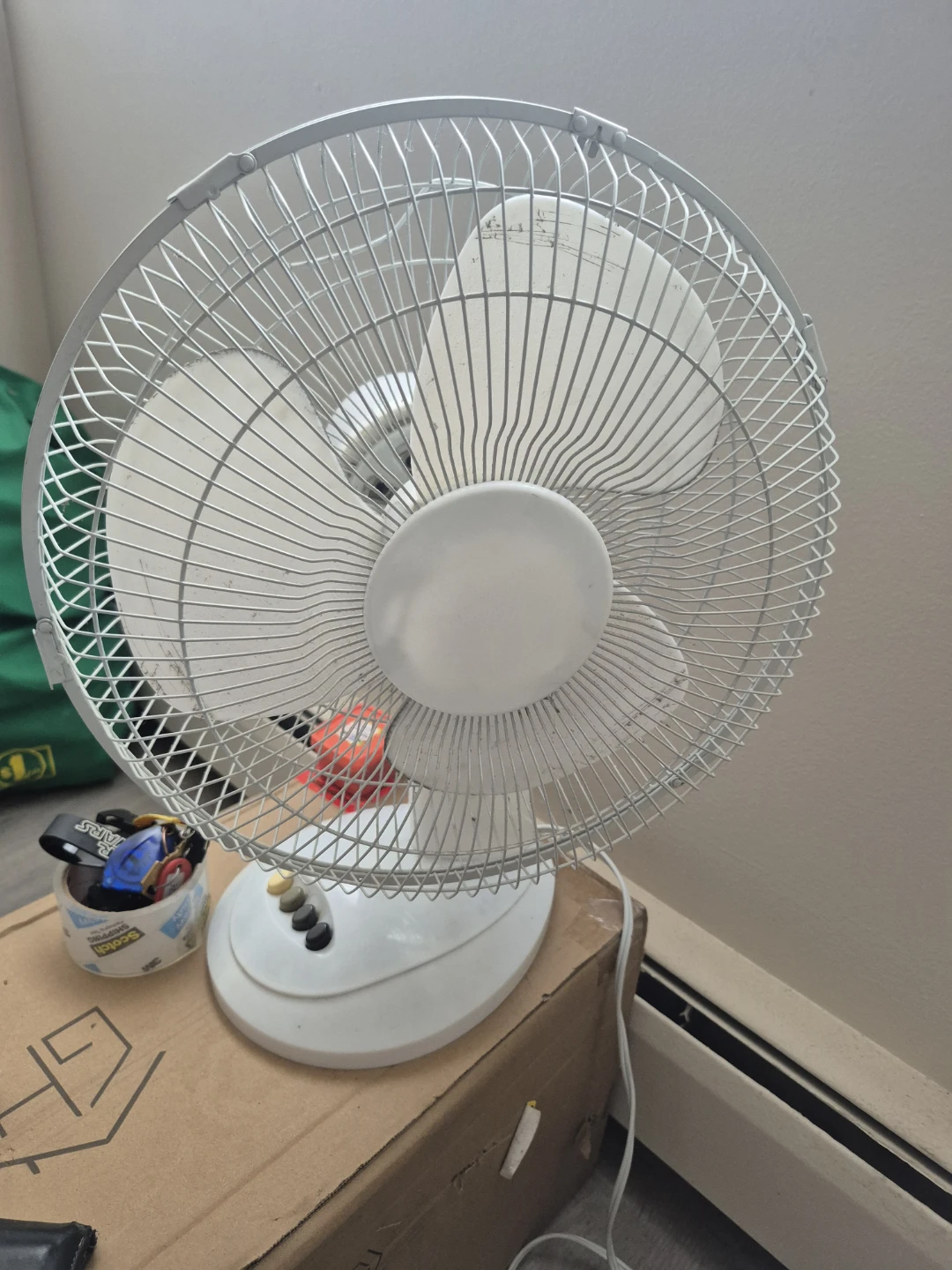 White Table Fan