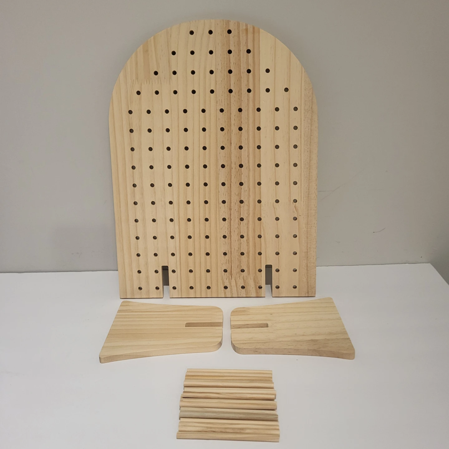 Wooden Pegboard Display Stand with Pegs - photo 2