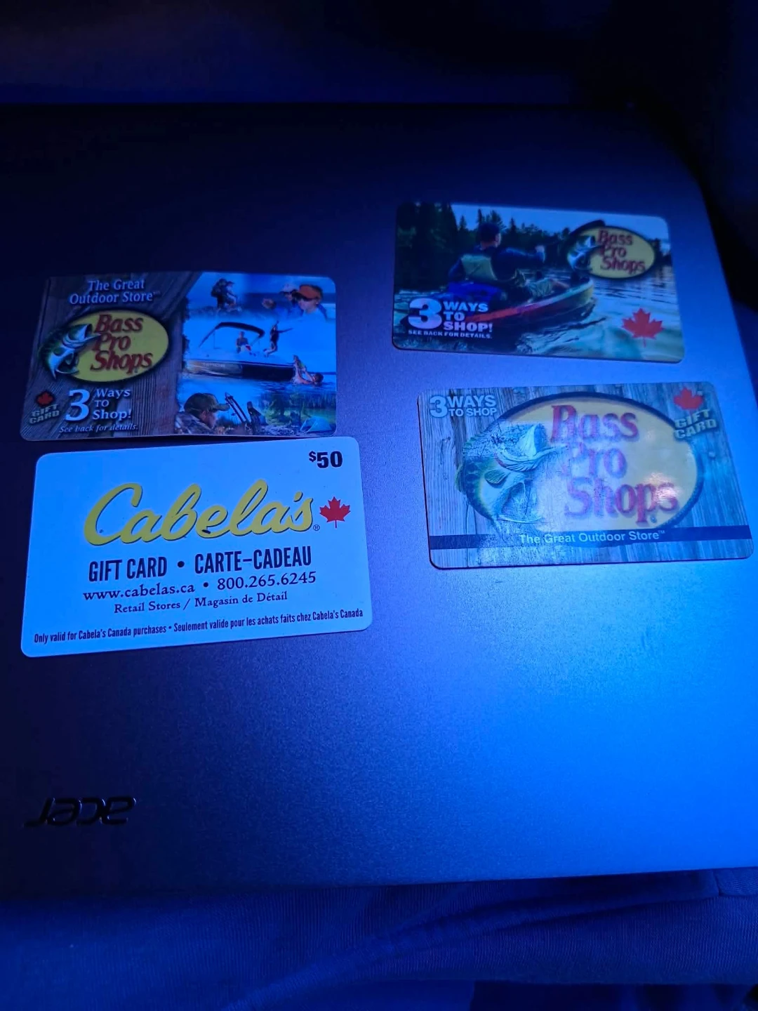 Cabela's and bass pro shop $50 Gift Card × 4