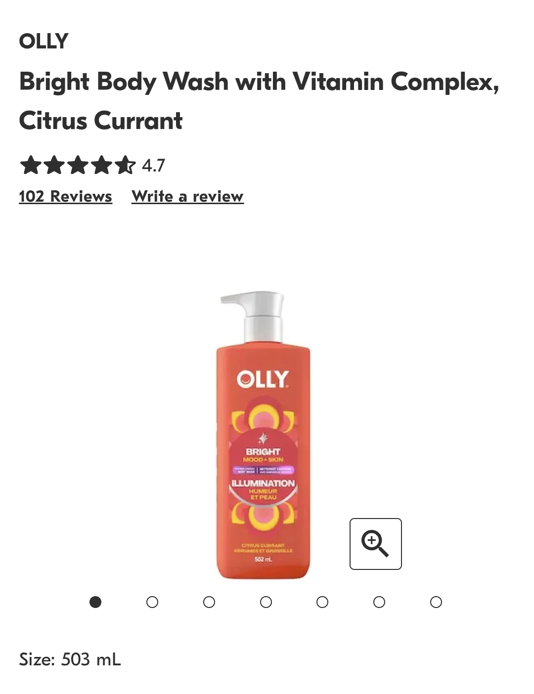 OLLY Bright Body Wash Citrus Currant 502 ml