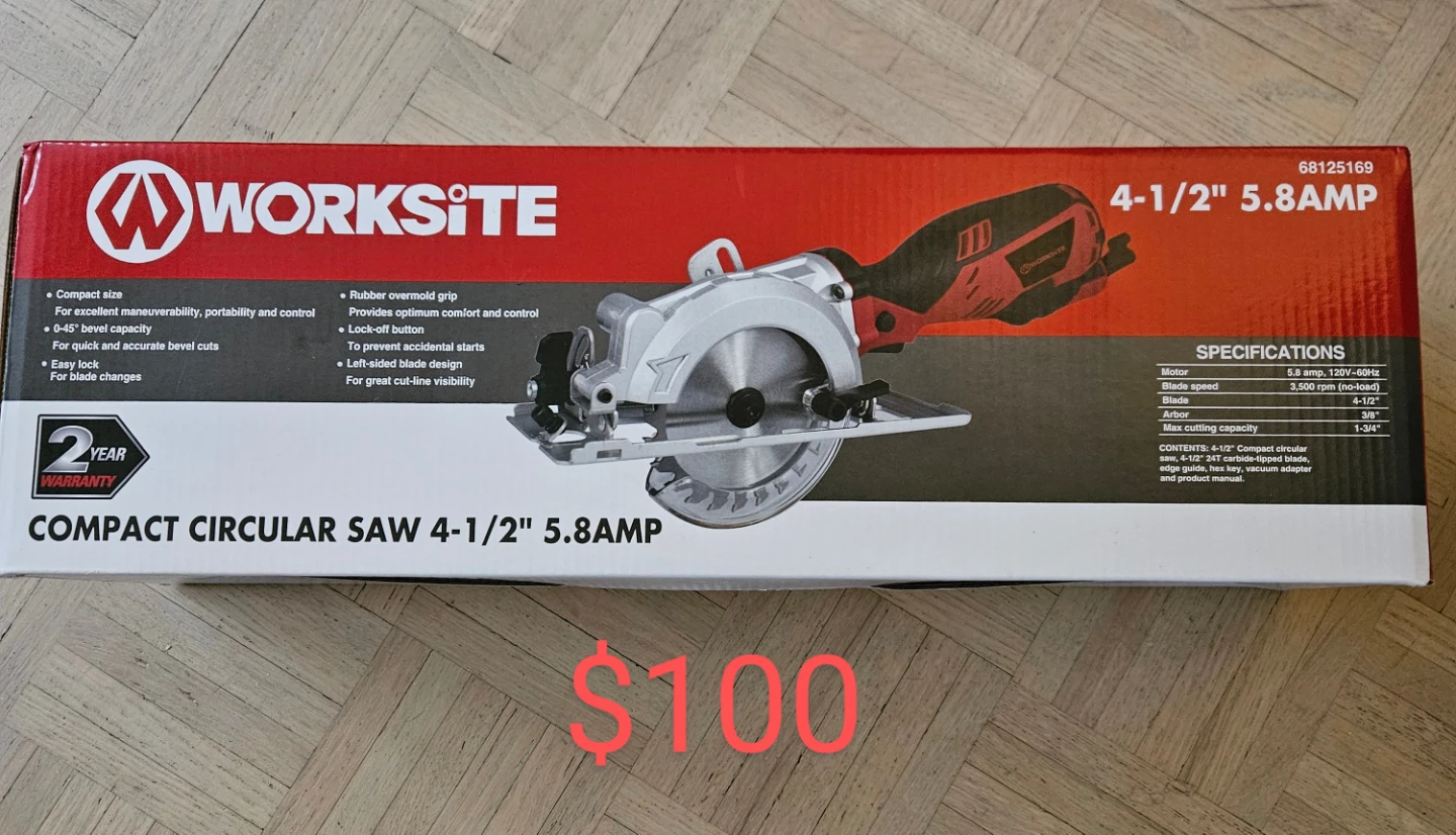 Worksite 4-1/2" Compact Circular Saw 5.8AMP