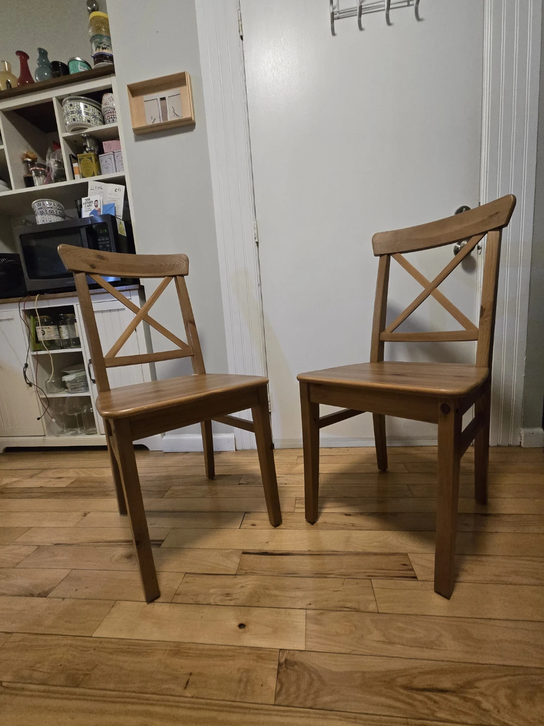 IKEA swt of 2 Wooden Dining Chairs - photo 2