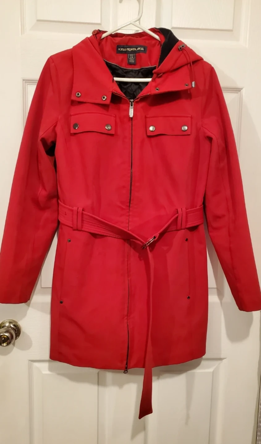 Kristen Blake Red Hooded Coat - Women's Large
