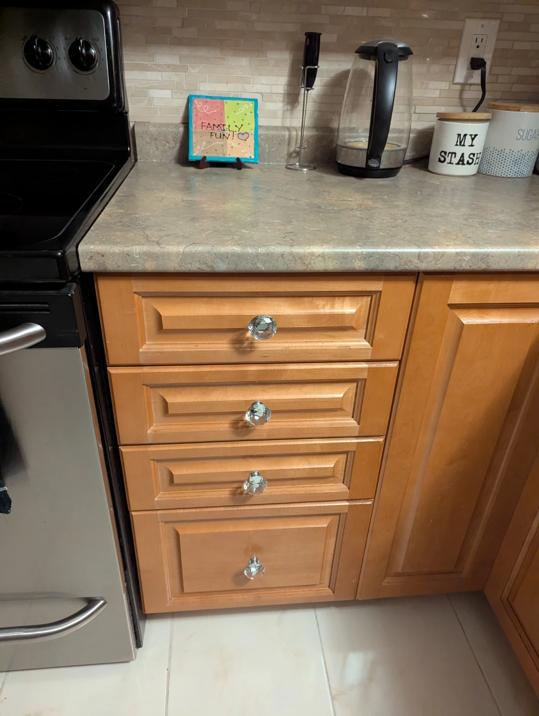 24  crystal knobs for kitchen cabinets