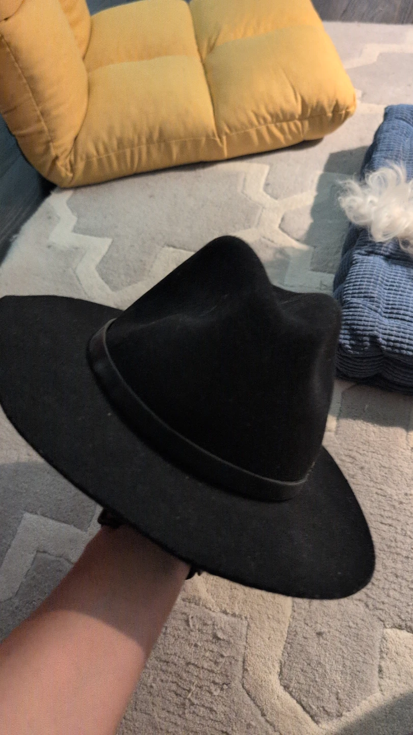 Black fedora hat