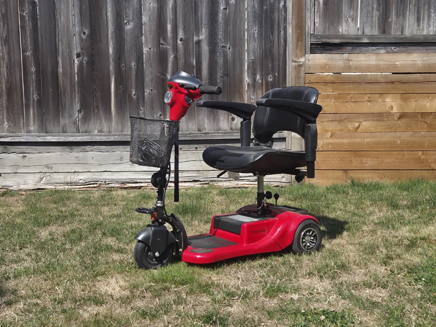 Red Mobility Scooter with Basket