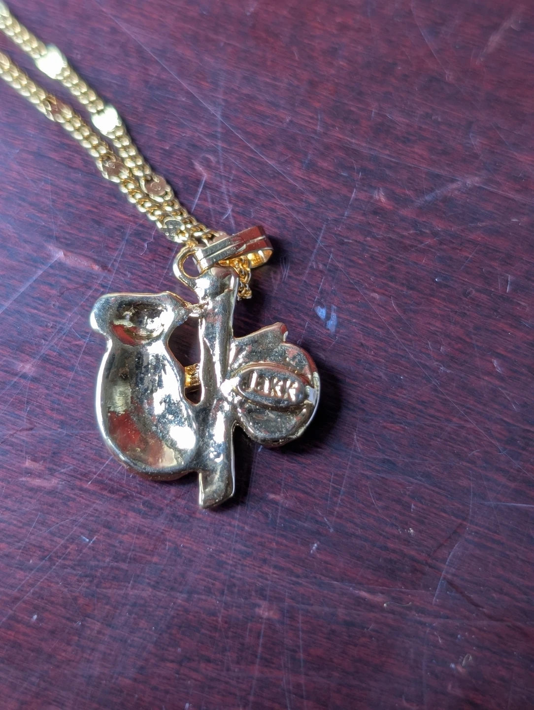 Gold toned Koala Necklace with Blue Stone - photo 3