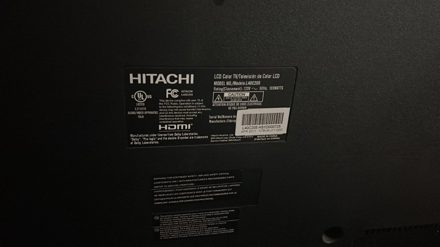 Hitachi 40" LCD TV - photo 2
