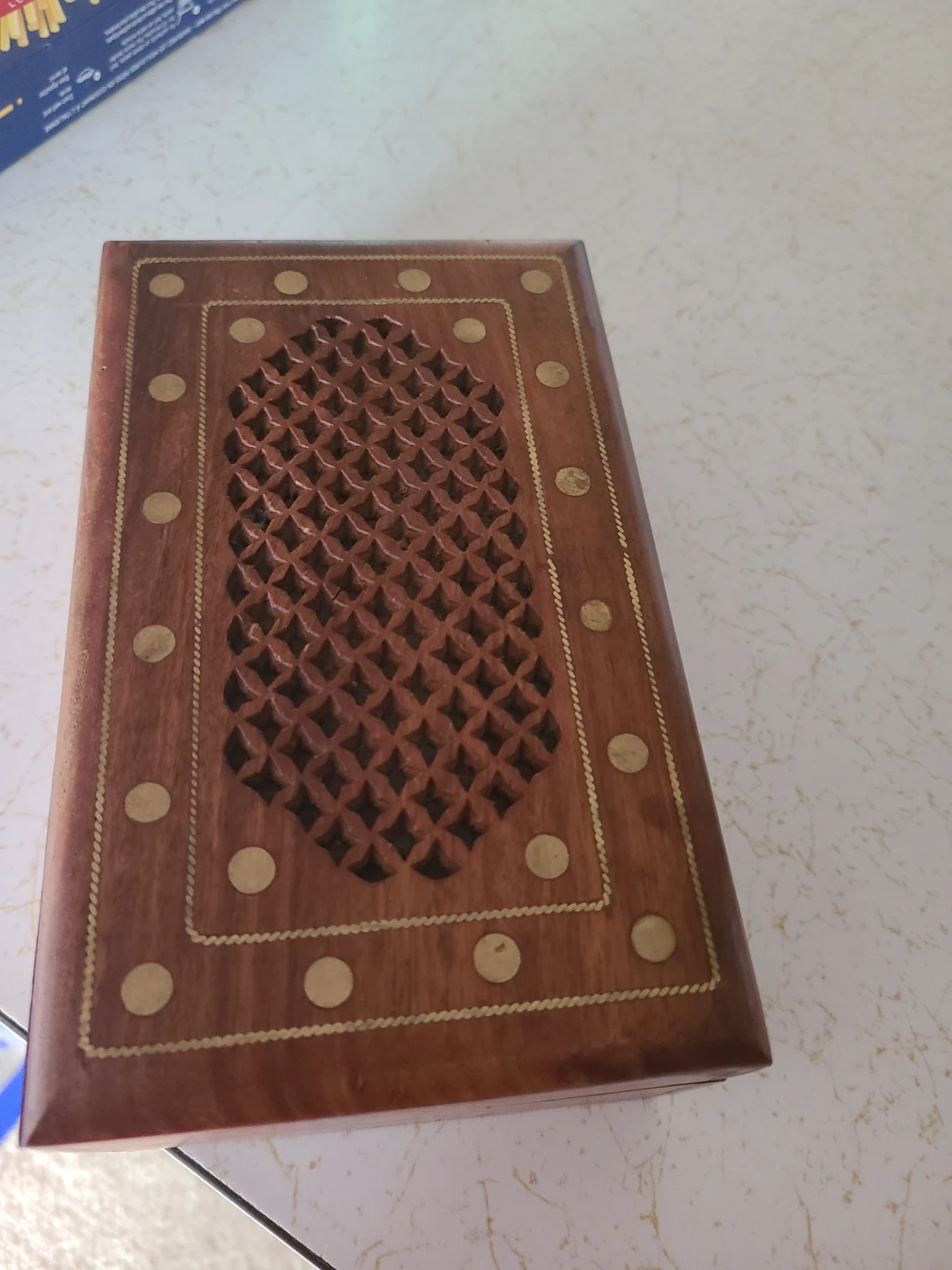 Wooden Trinket Box with Red Lining