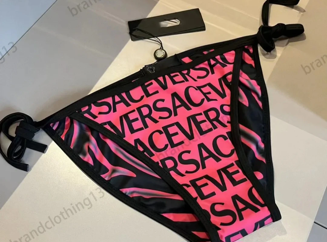 Versace Bikini Set - Pink/Black Logo & Zebra Print - photo 3