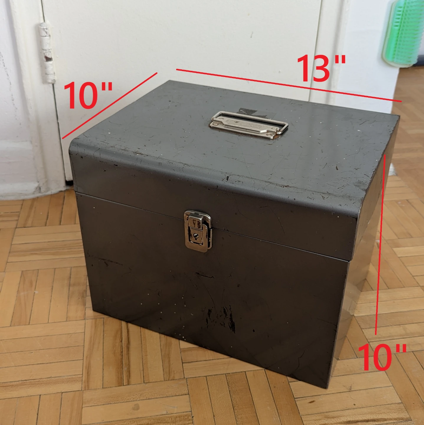 VINTAGE Industrial Security Lock Metal Box Gray Steel Rare