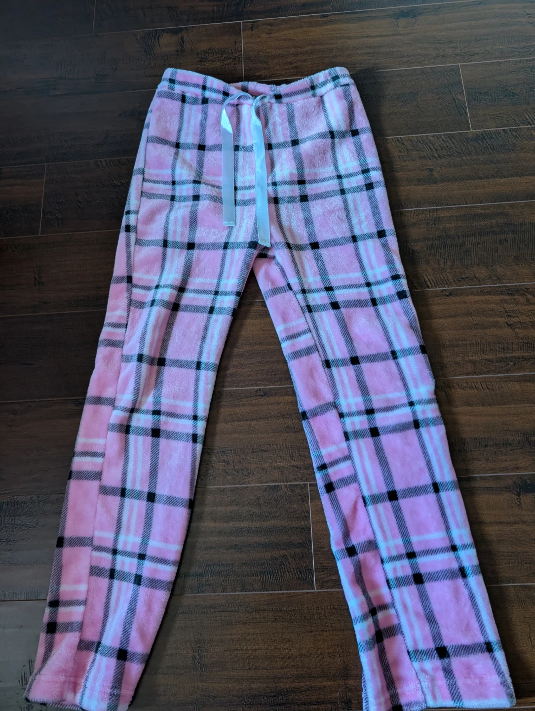 Charlotte Russe pink plaid fleece pajama pants size S
