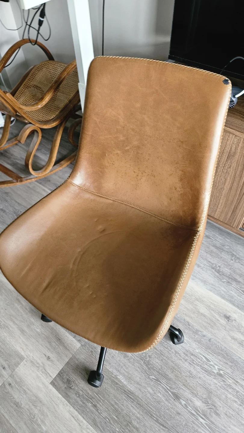 Brown Faux Leather Office Chair - photo 4