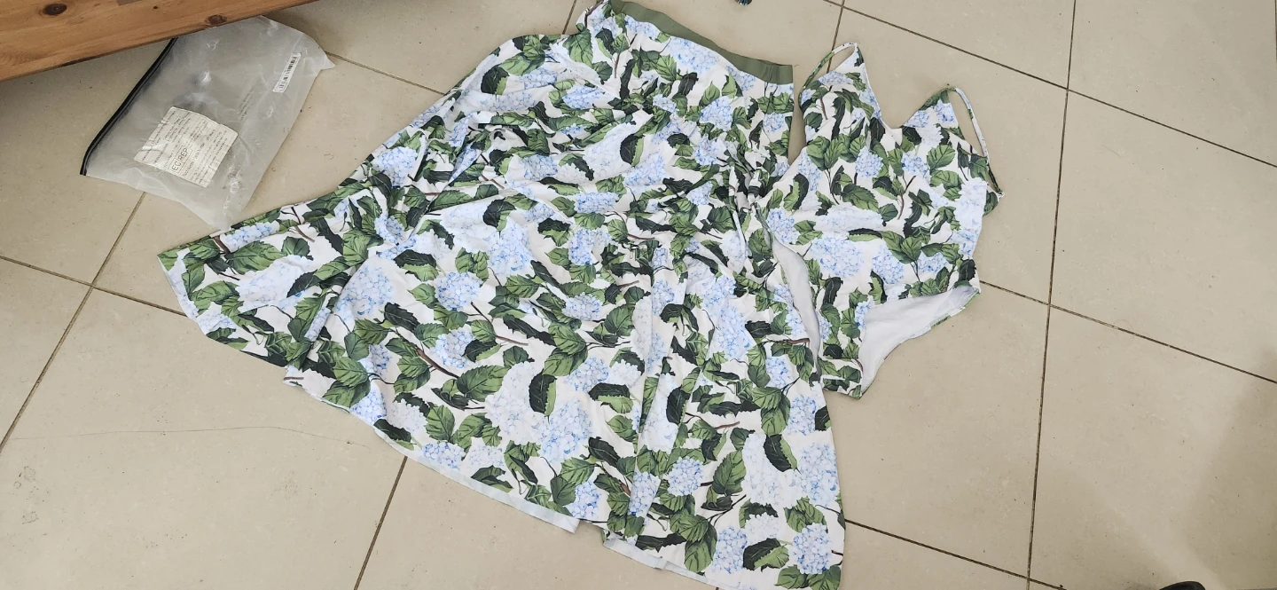 Women's Floral Print Swimsuit and skirt