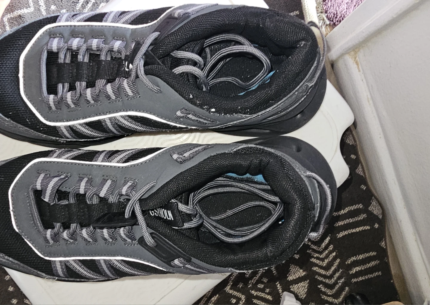 Black and Grey Running Shoes - photo 2