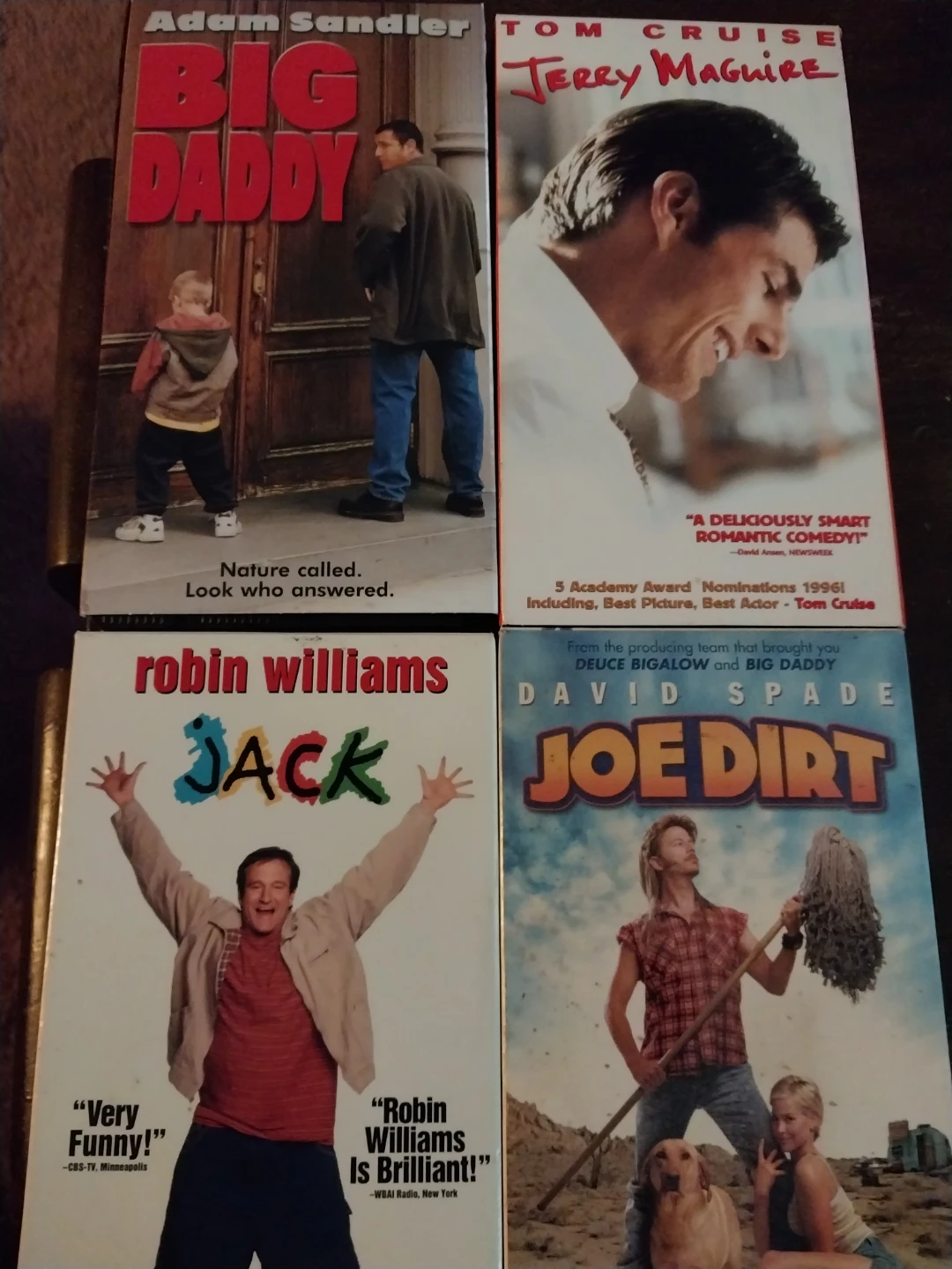 Big Daddy, Jerry Maguire, Jack, Joe Dirt VHS Movies