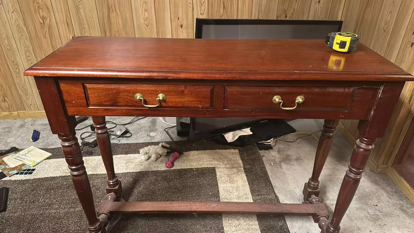 Vintage Wooden Console Table with Drawers