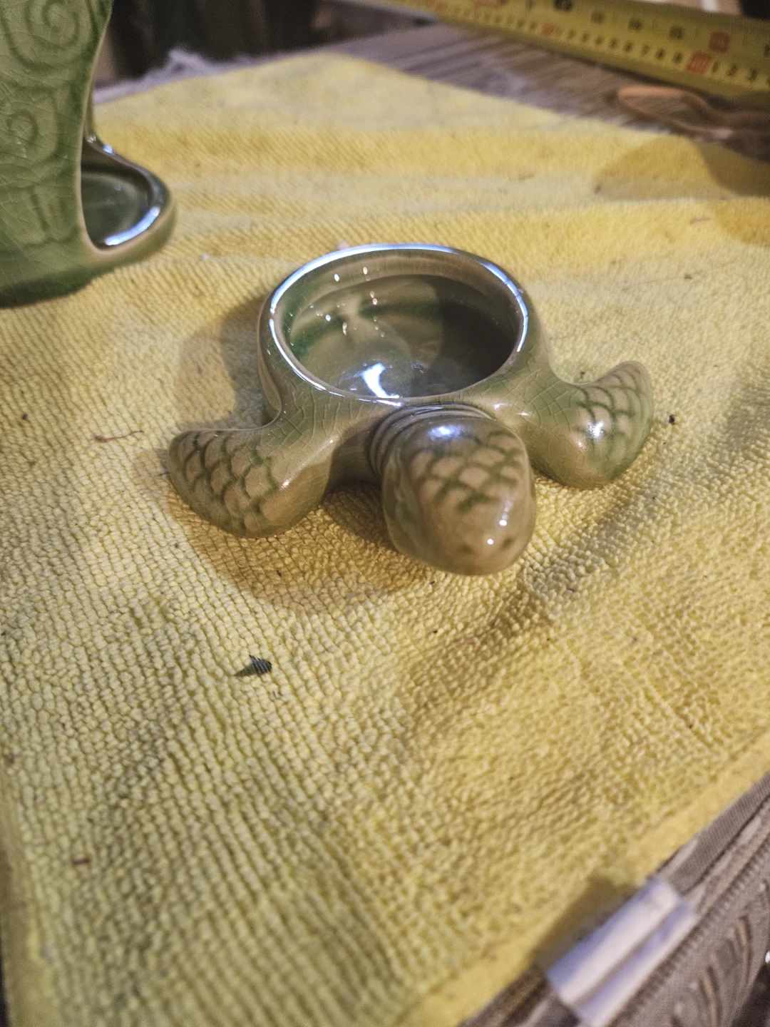 Green Ceramic Turtle Oil Burner - photo 5