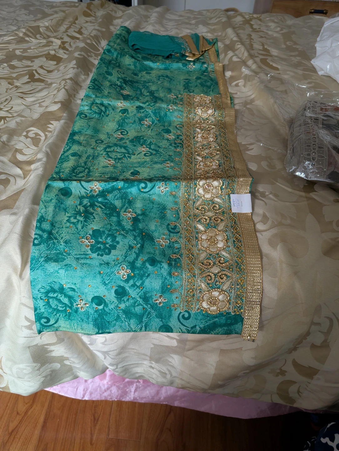 Teal & Pink Indian Suit Set Unstitched  $70for3suits - photo 3