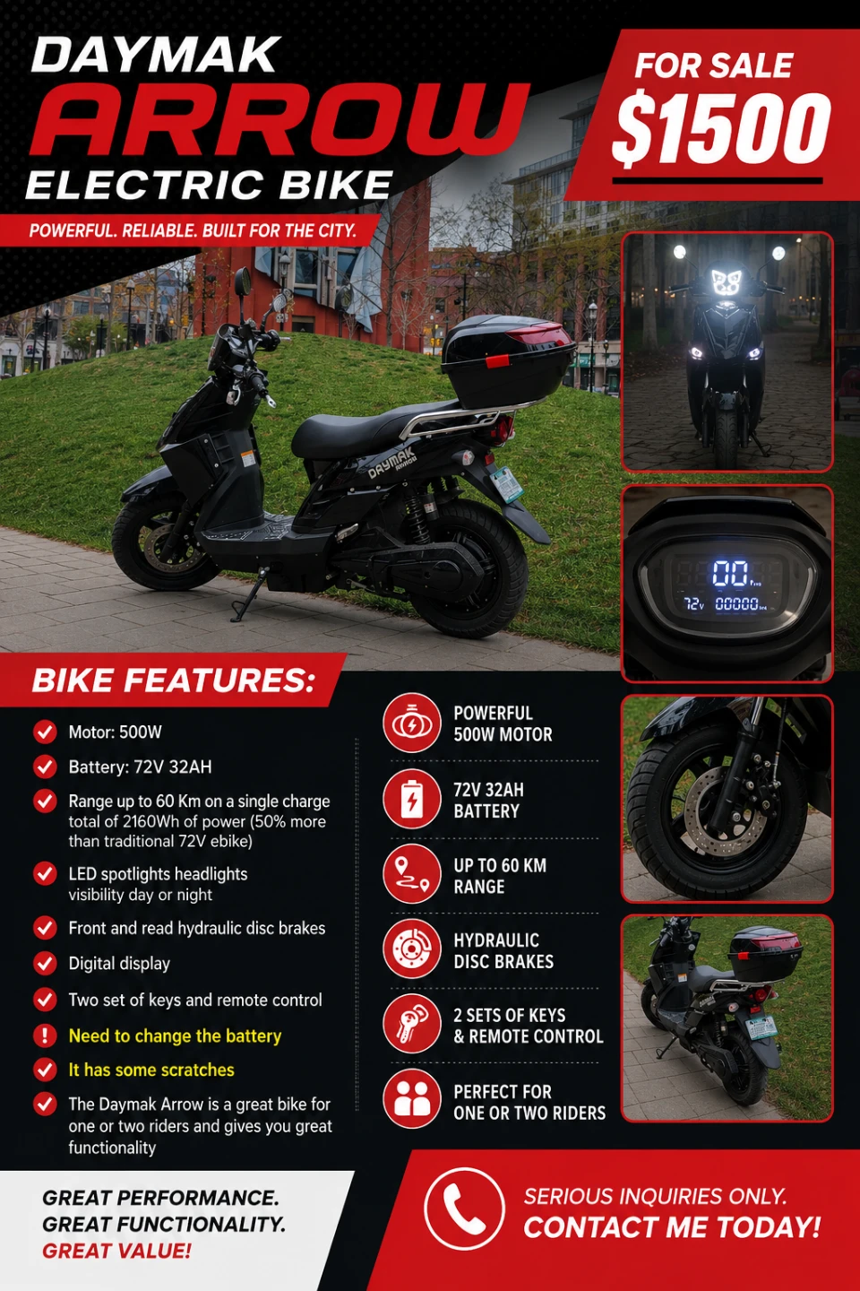 Arrow-Daymak Electric Scooter