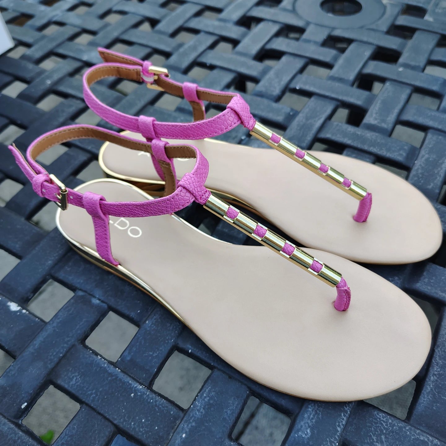 ALDO Pink Strappy Flat Sandals