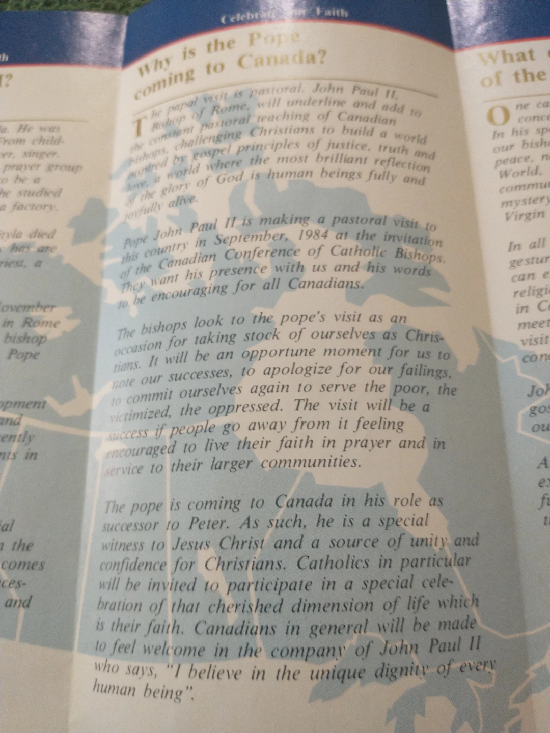Rare 1984 Canada Papal Visit Brochure - photo 4