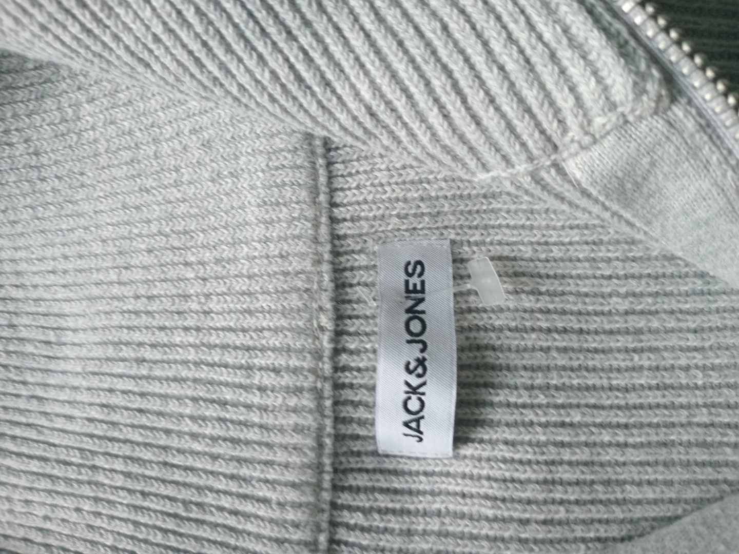 JACK & JONES Grey Ribbed Quarter-Zip Sweater - photo 2