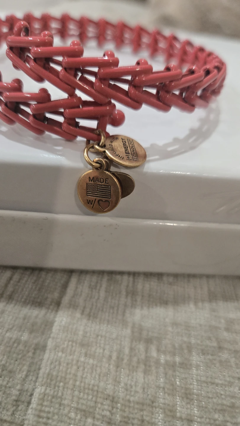 Alex and Ani Dark Pink/Dusty Rose Woven Bangle Bracelet - photo 3