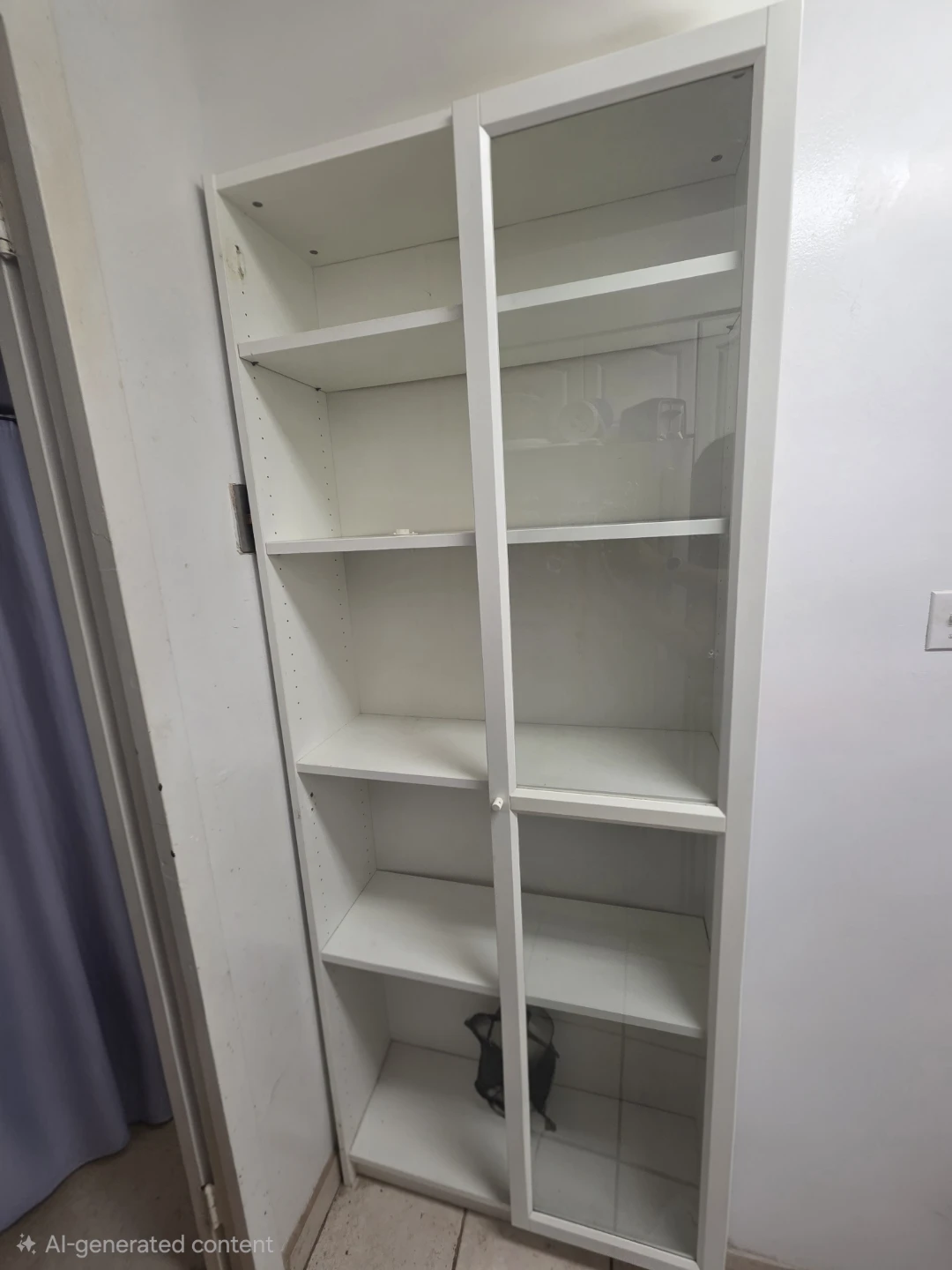 White IKEA BILLY Bookcase with Glass Doors - photo 2