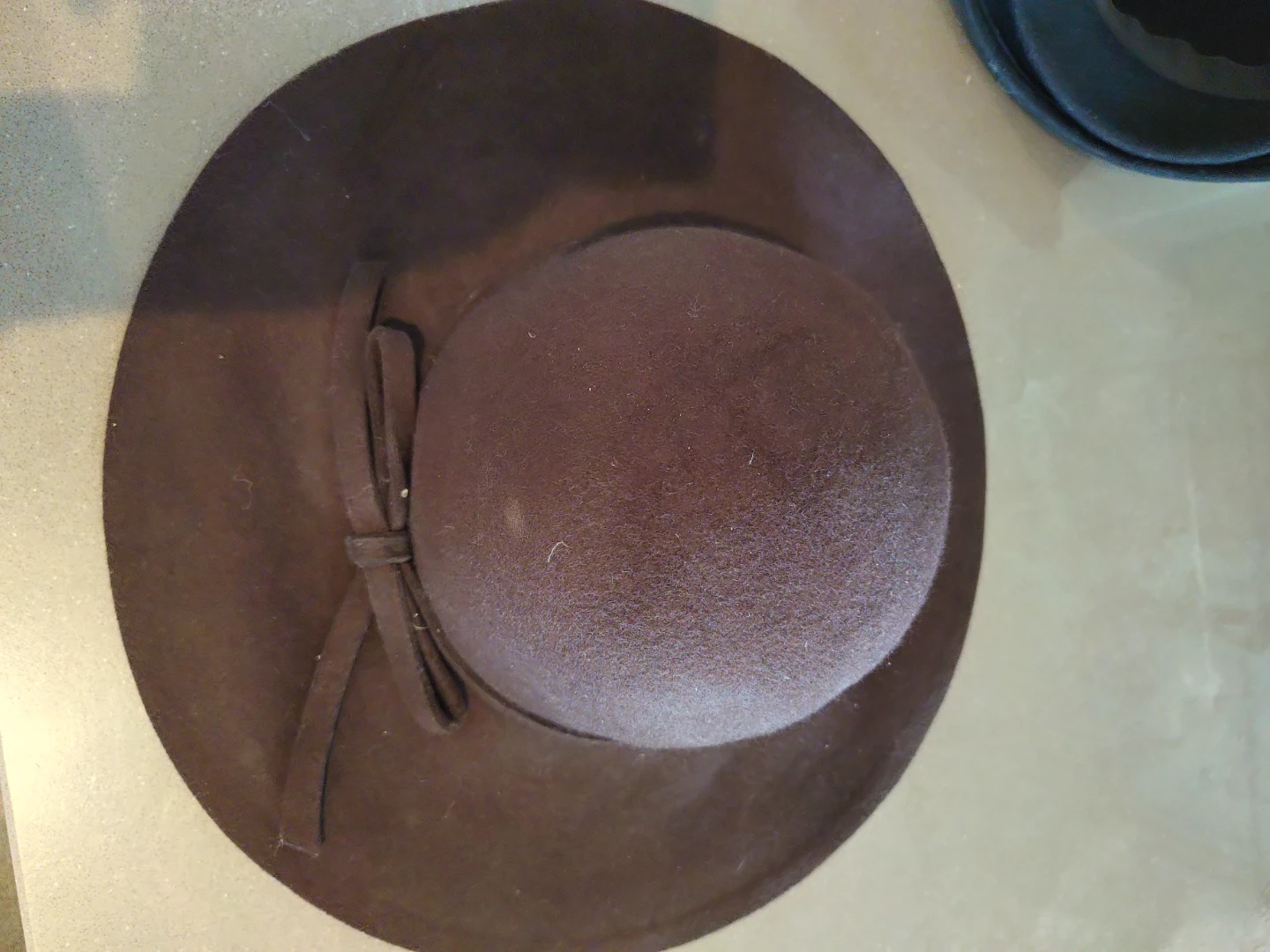 Bershka Women's Brown Wide-Brim Hat - Size M