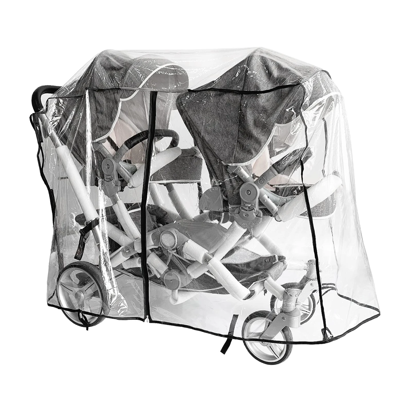Double Stroller Rain Cover for Tandem Stroller, Universal Fit