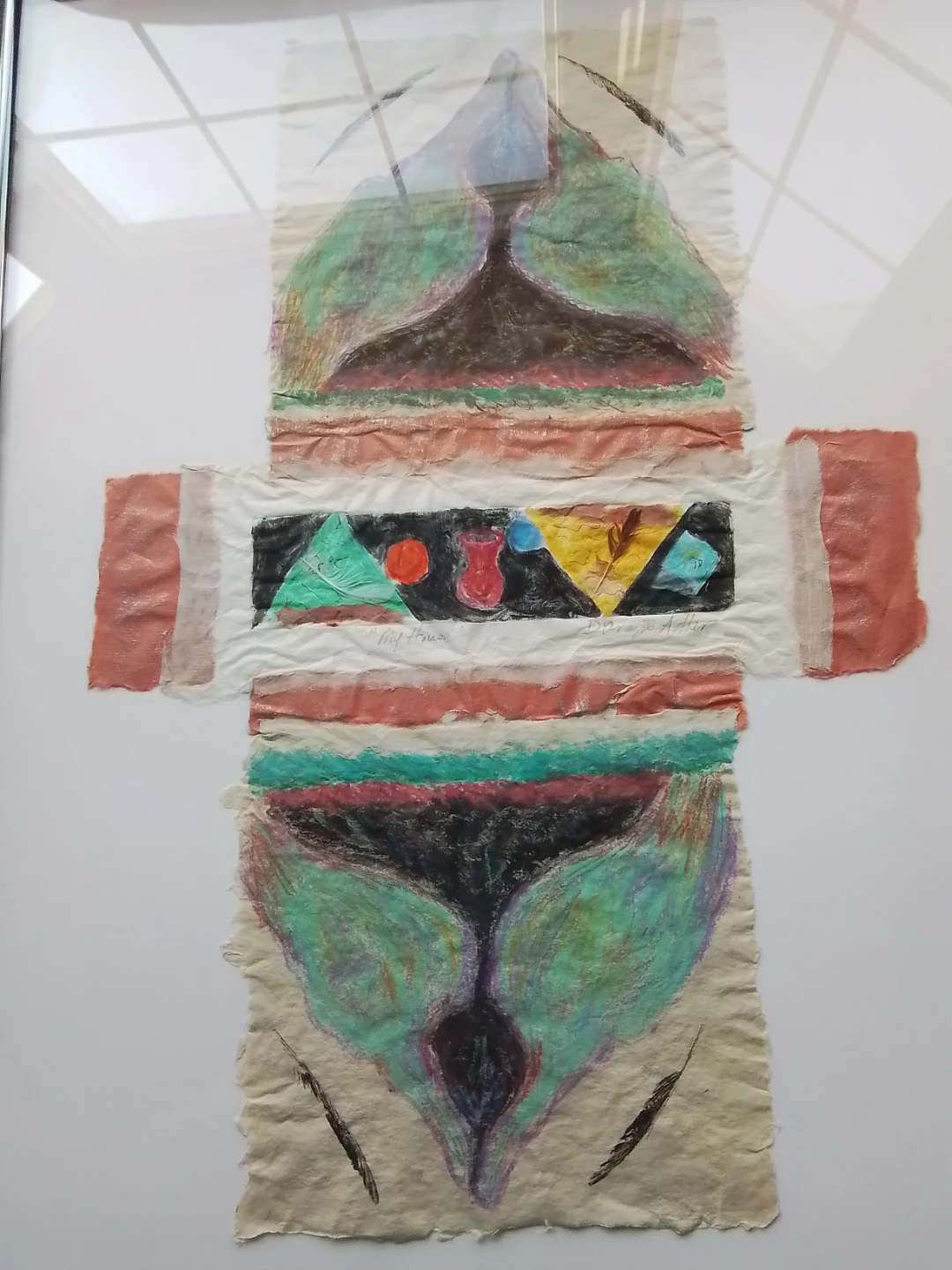 Marlene D'Orazio Adler Original 1996 Mixed Media Art "My House" - photo 3
