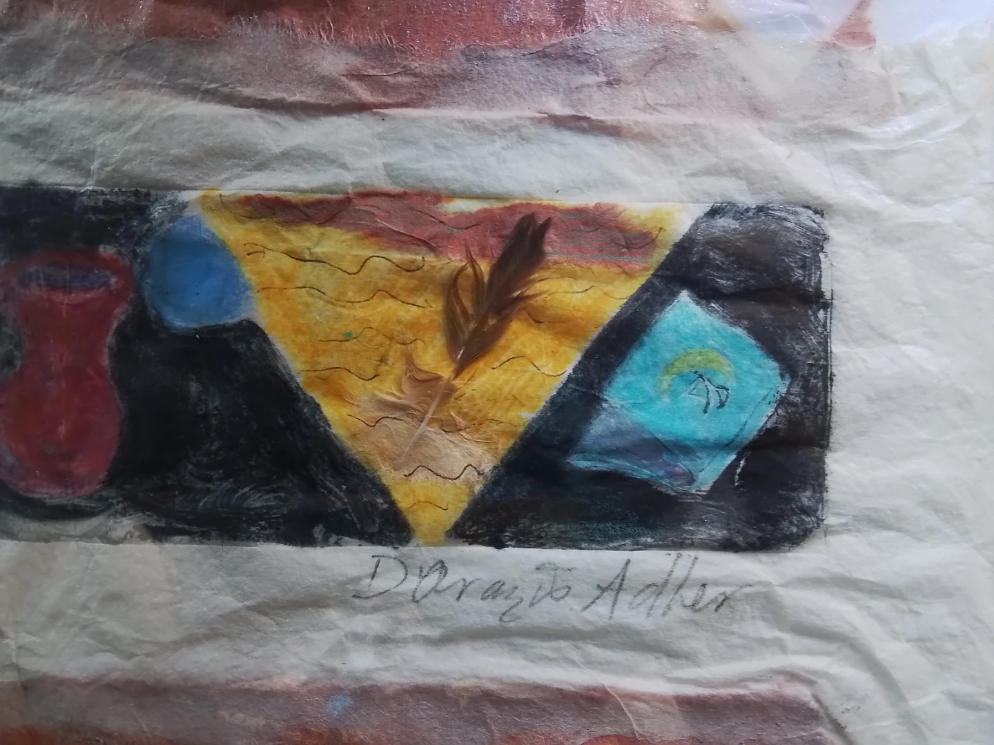 Marlene D'Orazio Adler Original 1996 Mixed Media Art "My House" - photo 5