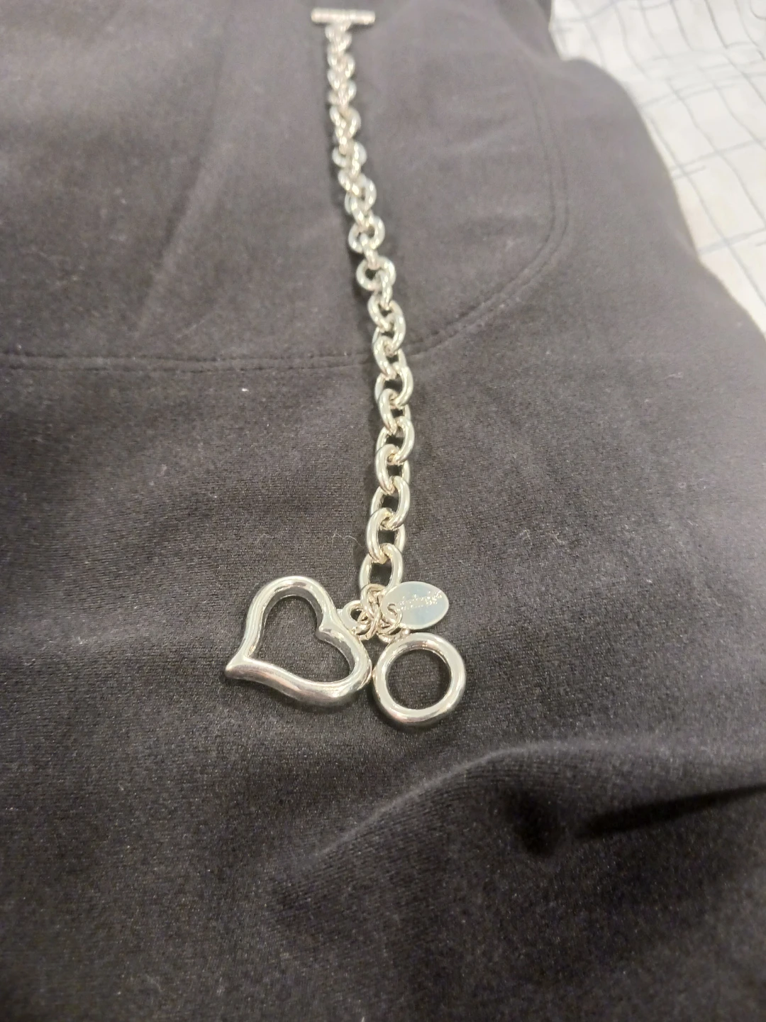 Claires  Charm Bracelet with Heart and Circle Charms