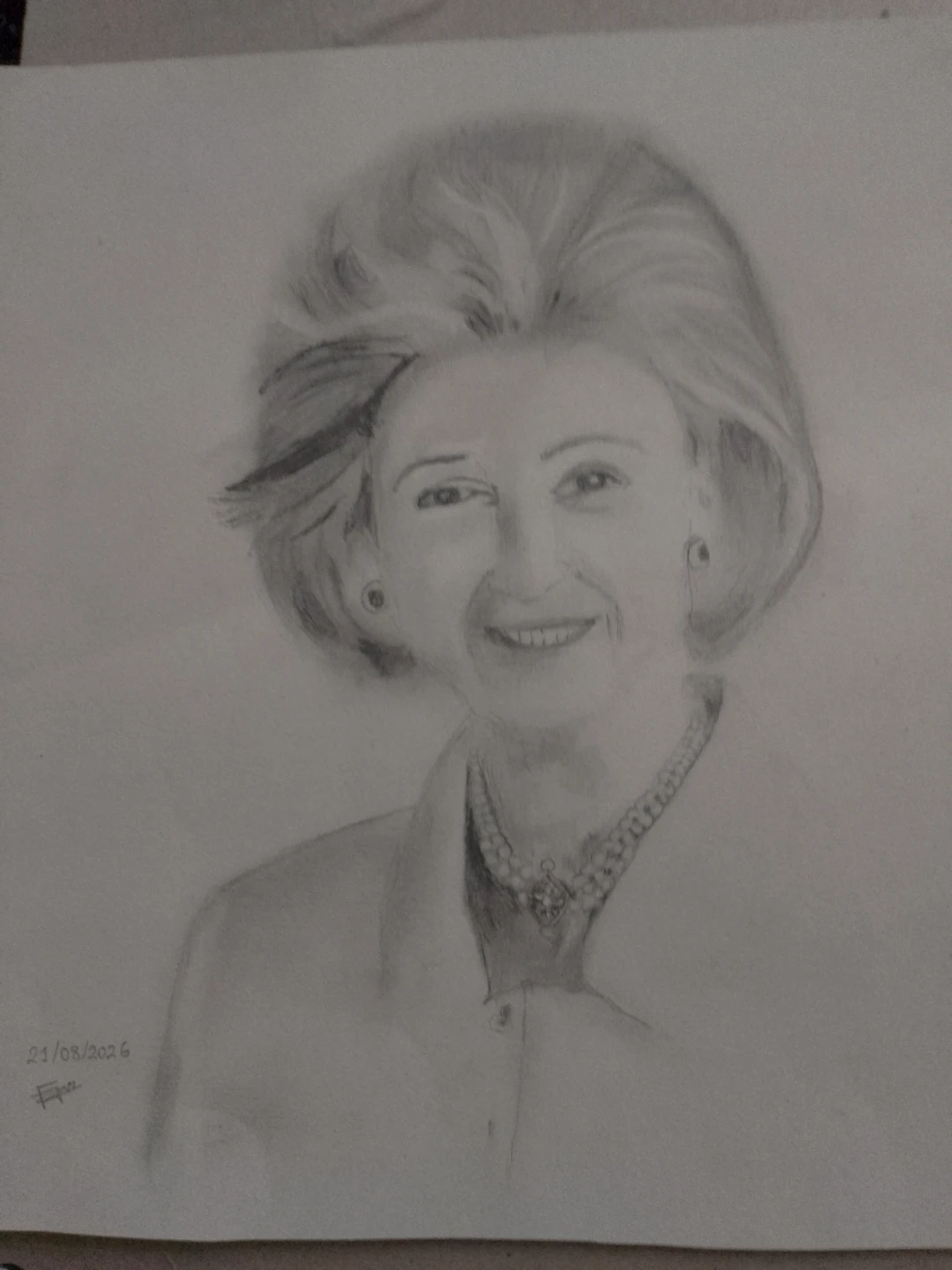 Hand drawn pencil portrait