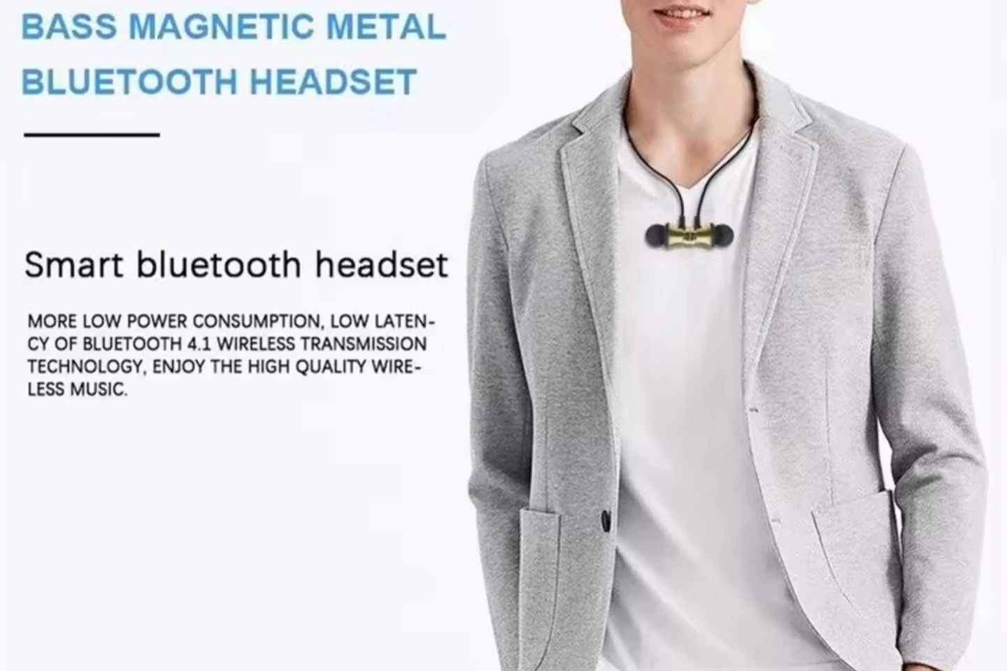 Smart Bluetooth Headset Headphones with Built-in Magnets - photo 3