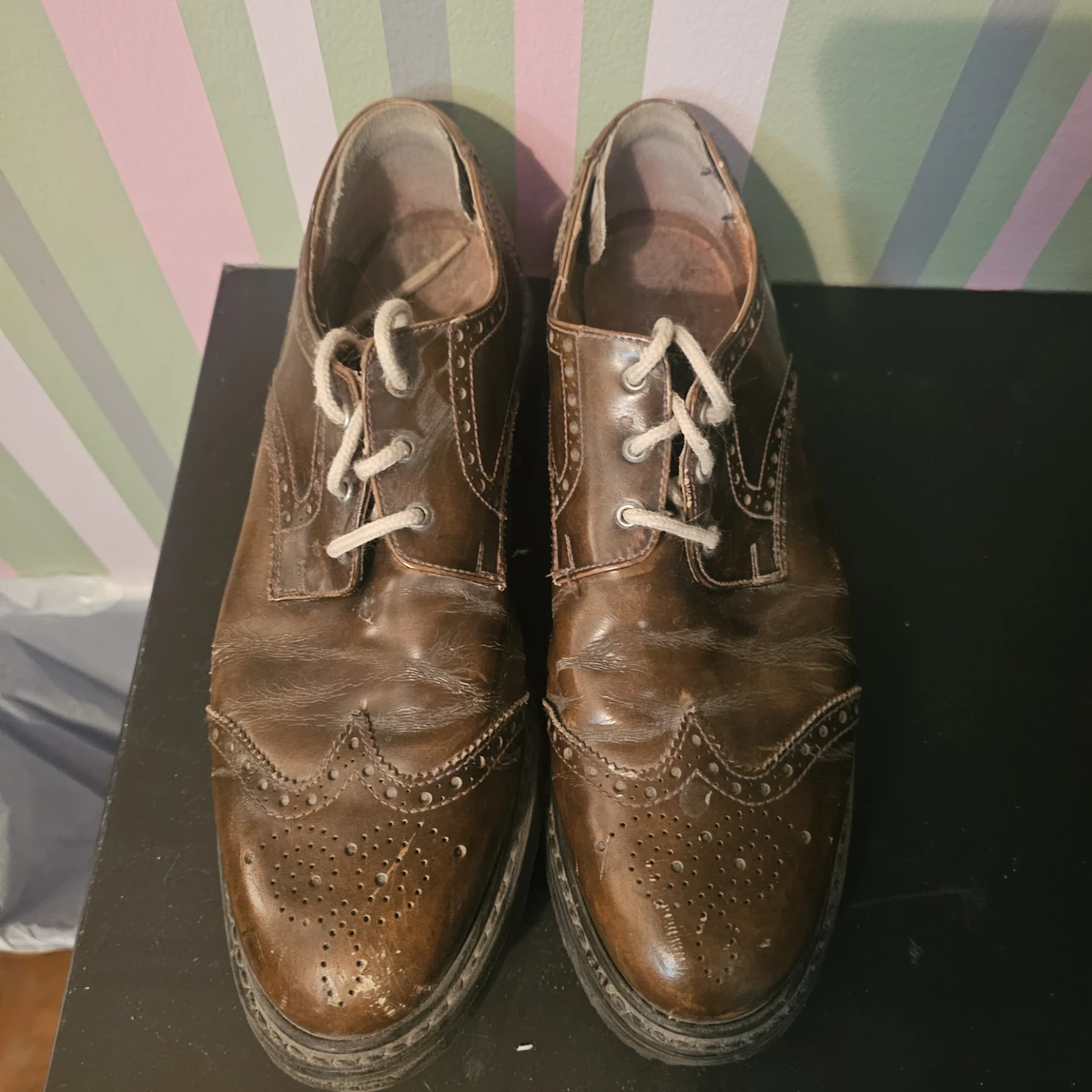 JOHN FLEVOG Brown Wingtip Brogue Shoes