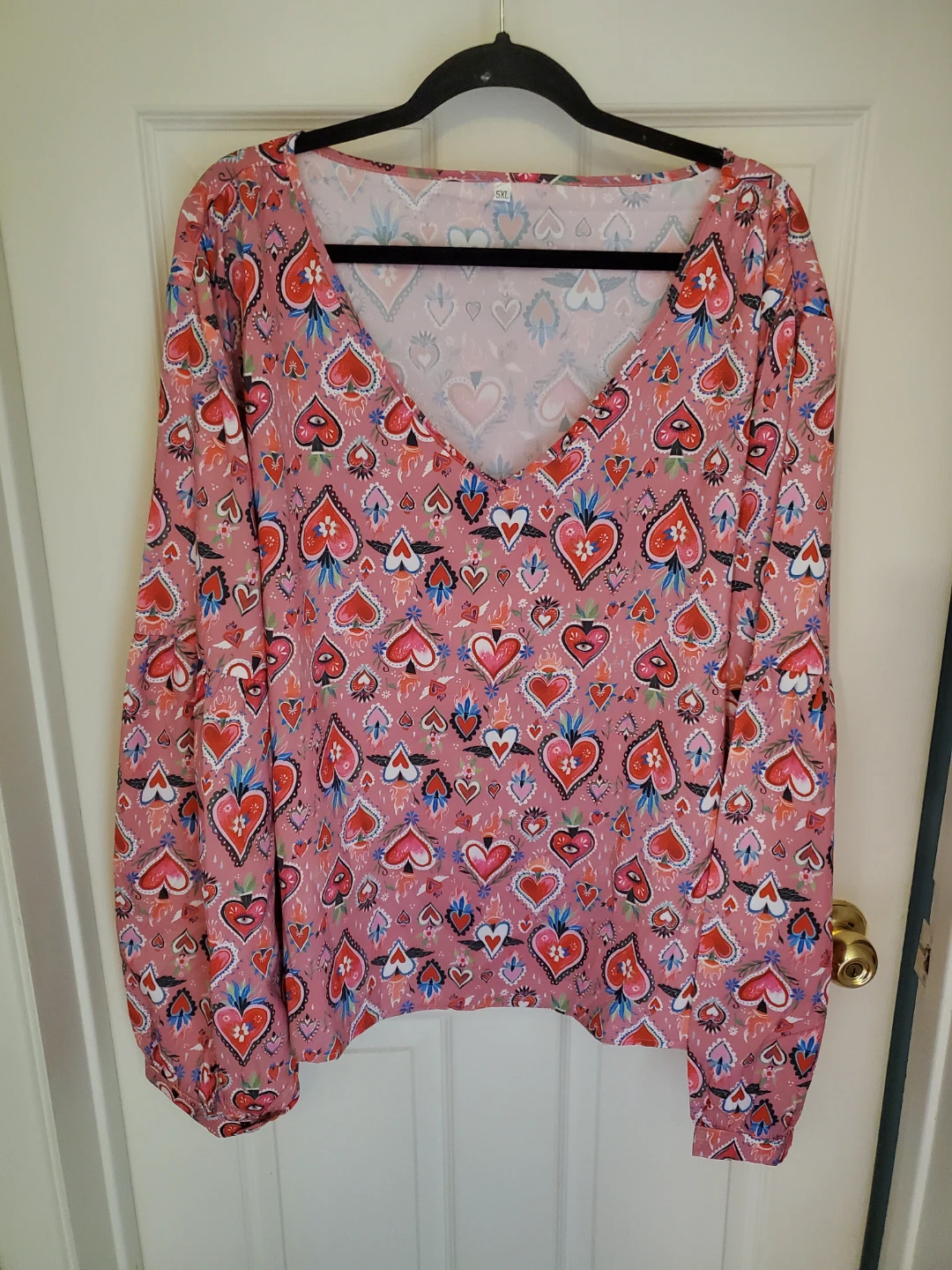 Fun Heart Print Plus Size Blouse...New