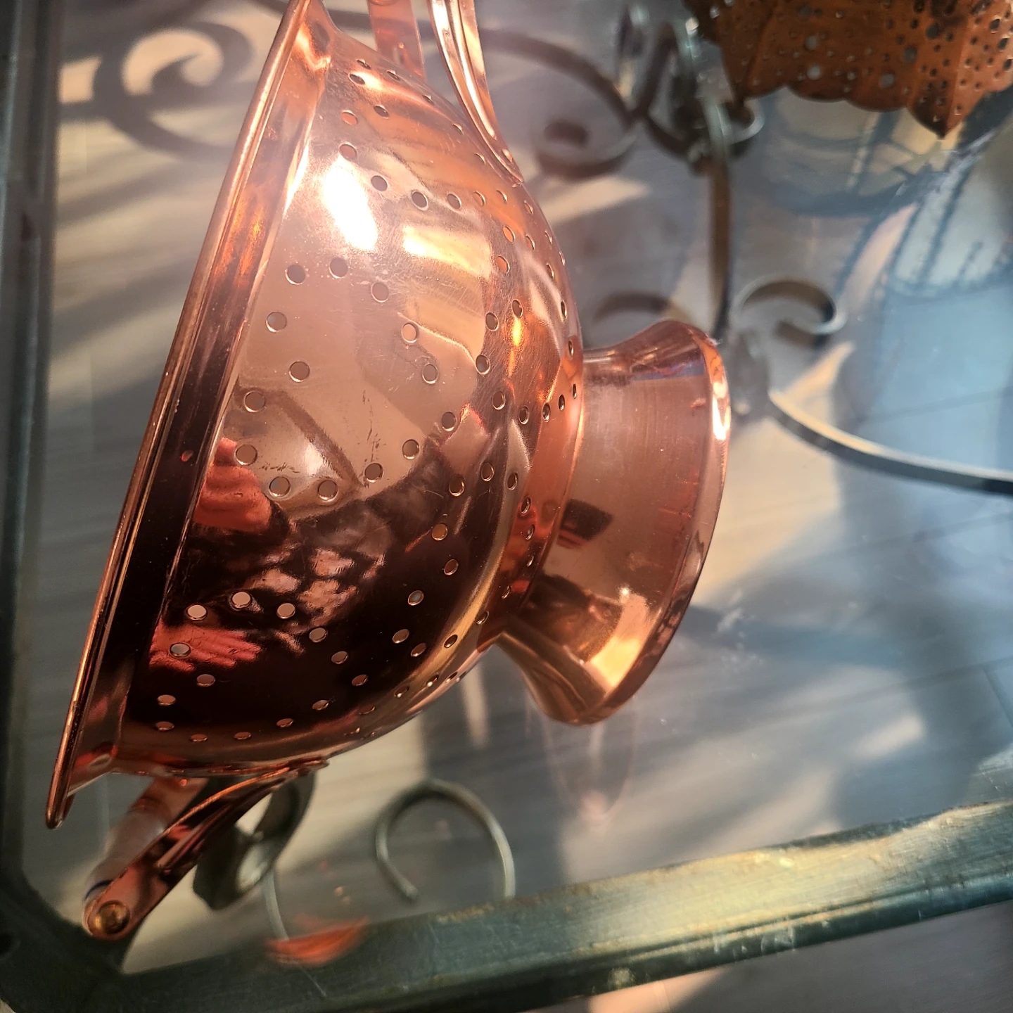 Copper Colander with White Handles - photo 5
