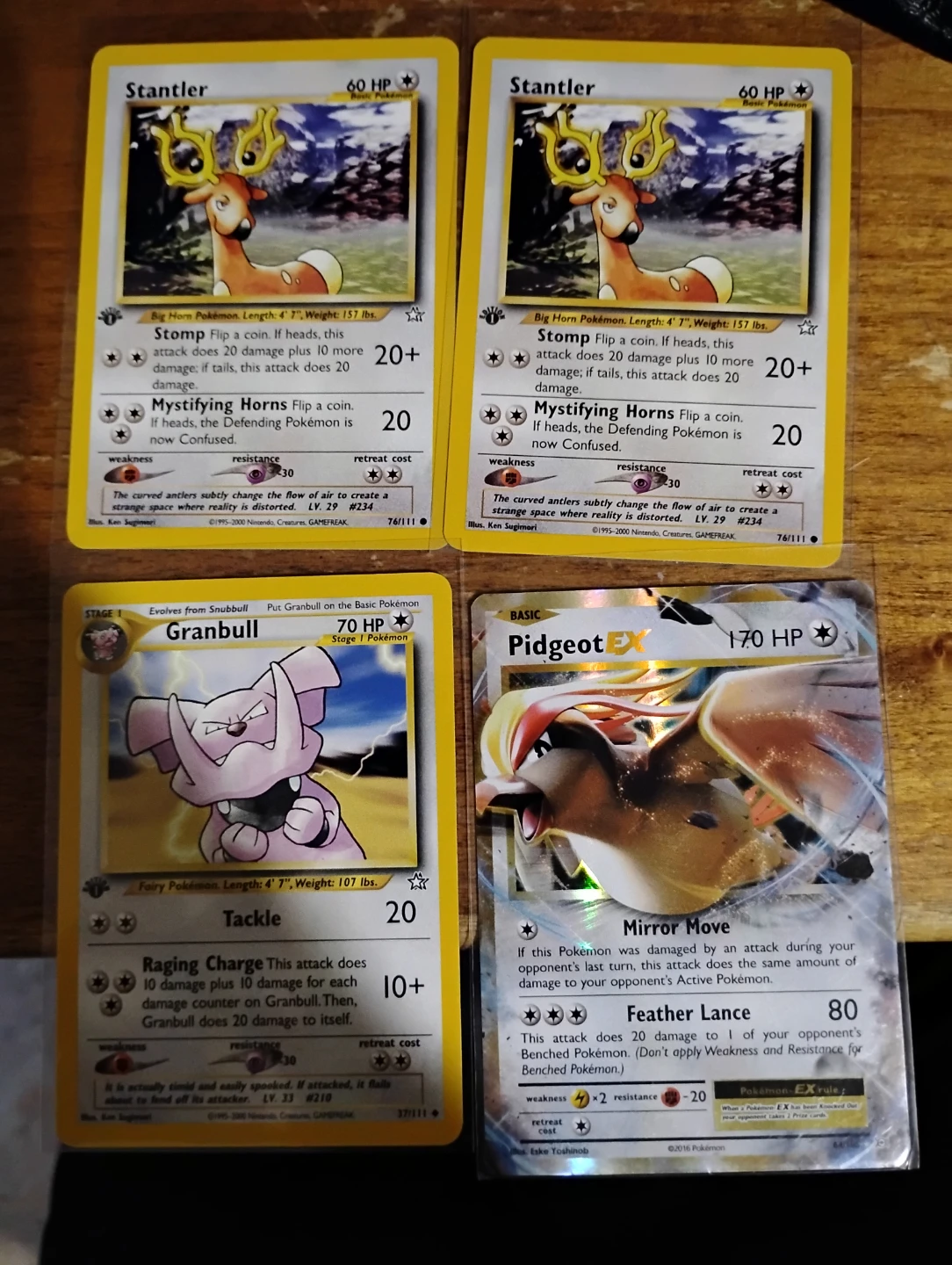 Pokemon Cards - Stantler, Granbull, Pidgeot EX