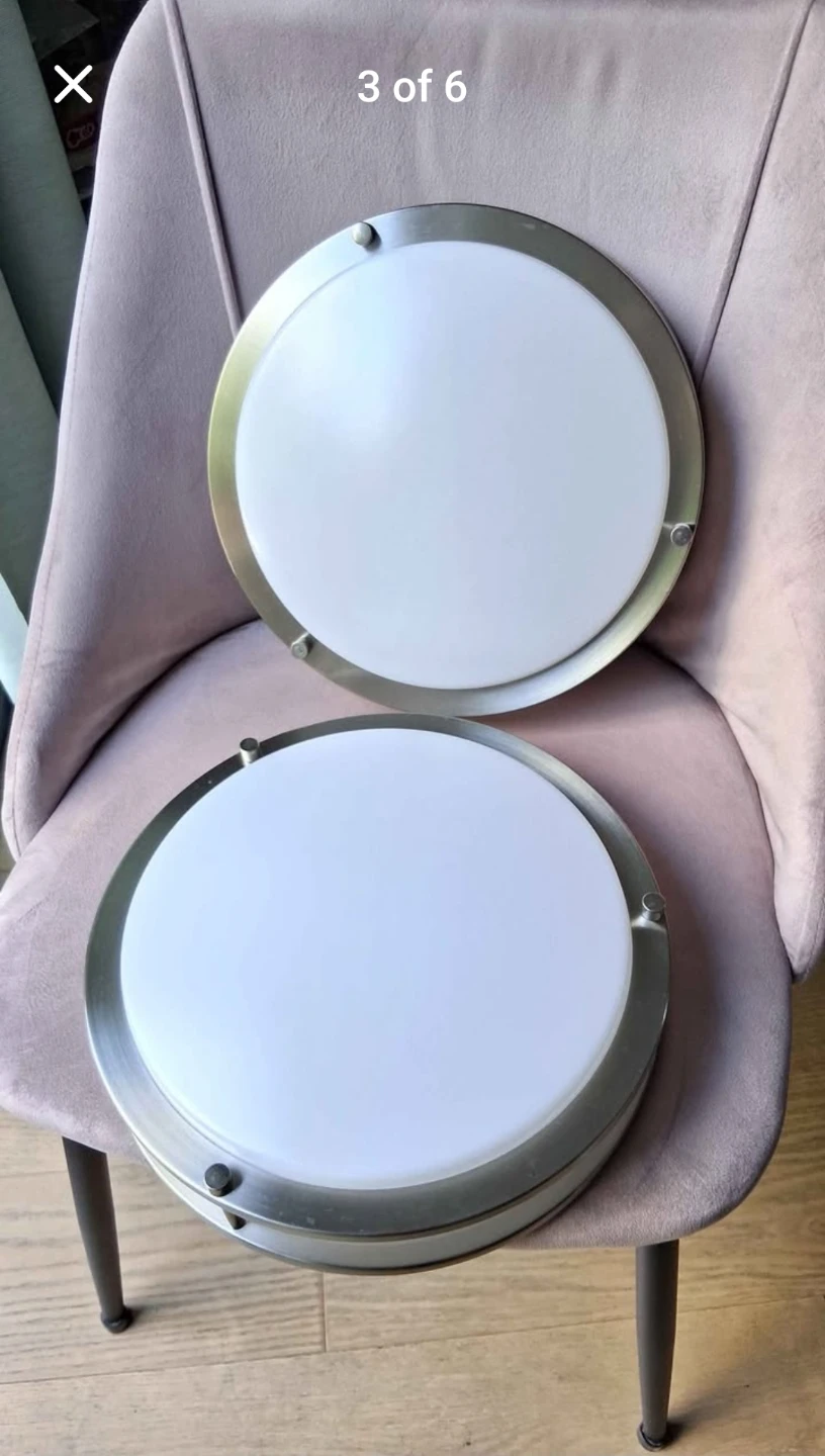 Ceiling Lights x2 LED bright 12" flush mount 7cm thickness