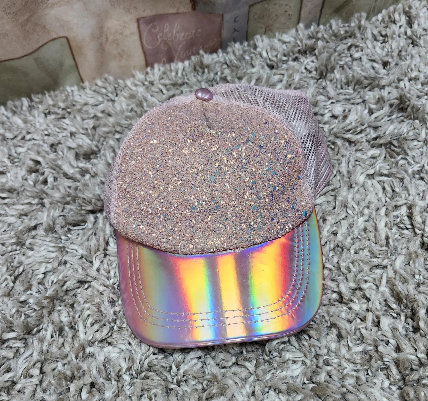 Pink Glitter Trucker Hat