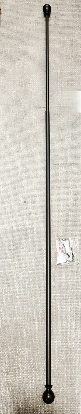 Black Curtain Rod Adjustable 41"-72", 1" Diameter - photo 3